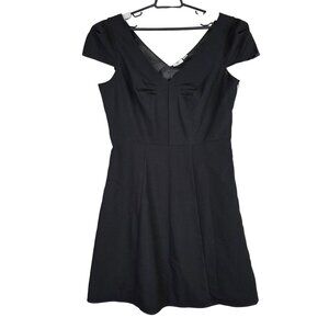 Womens Worthington Black Dress Short Sleeve V-Neck Polyester Blend Size 14
